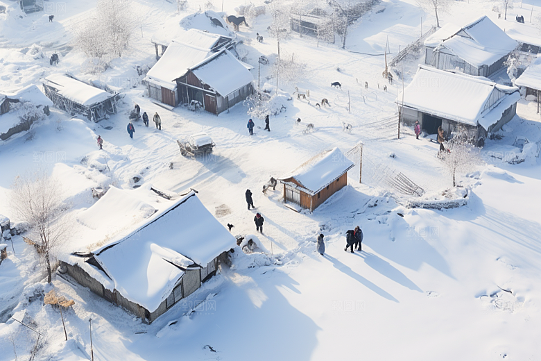 东北雪乡高清雪景素材