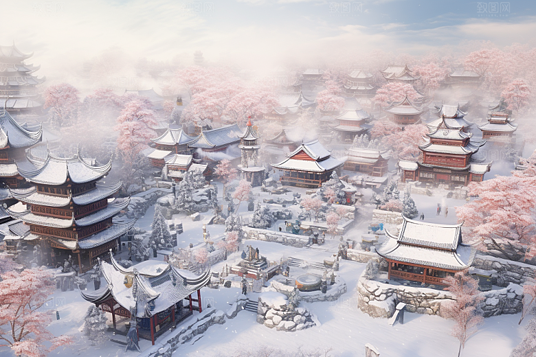 东北雪乡景区旅游素材