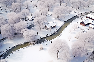 东北雪乡哈尔滨高清素材