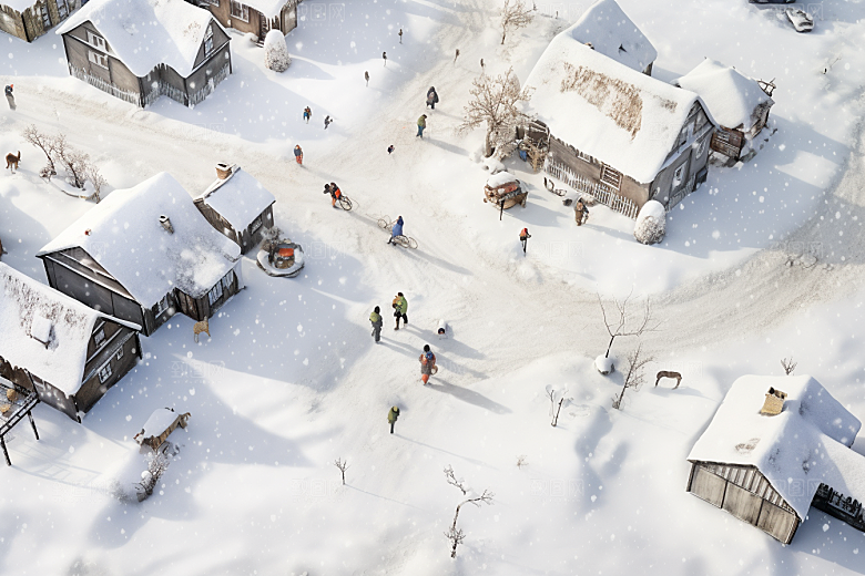 东北雪乡高清雪景素材