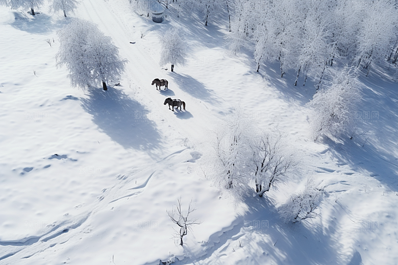 东北雪乡北方风光素材