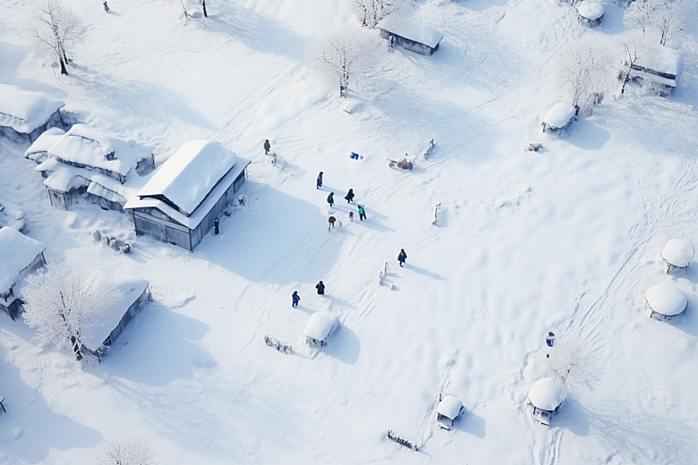 东北雪乡大雪旅游素材