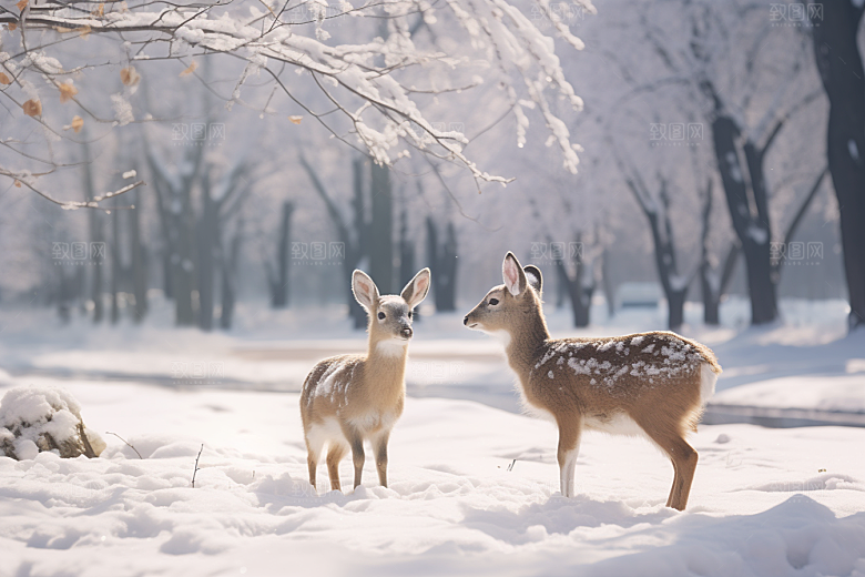 东北雪乡雪景大雪素材