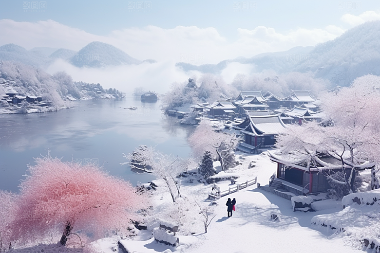 东北雪乡风光高清素材