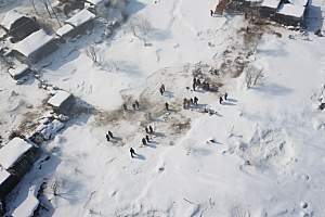 东北雪乡大雪雪景素材