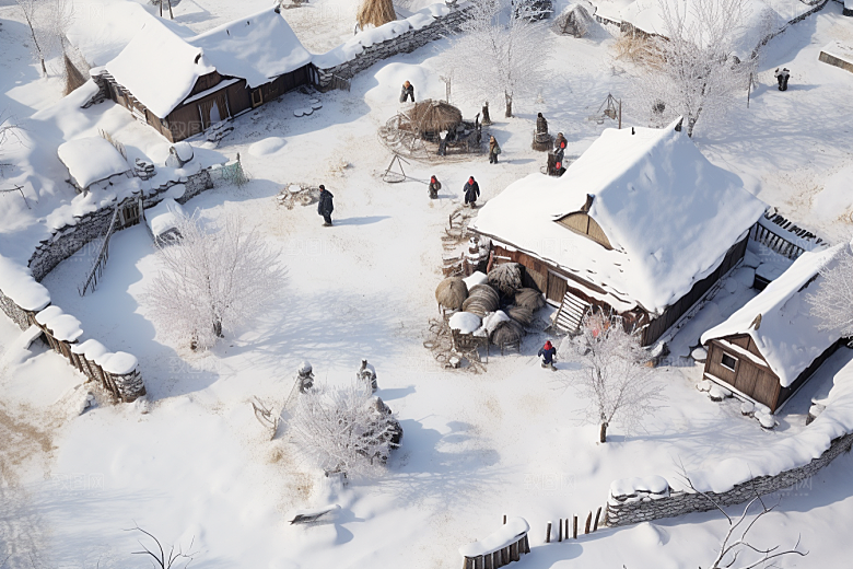 东北雪乡旅游北方素材