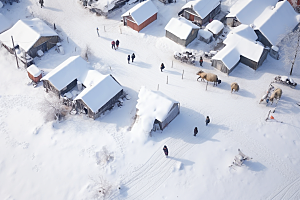 东北雪乡高清景区素材