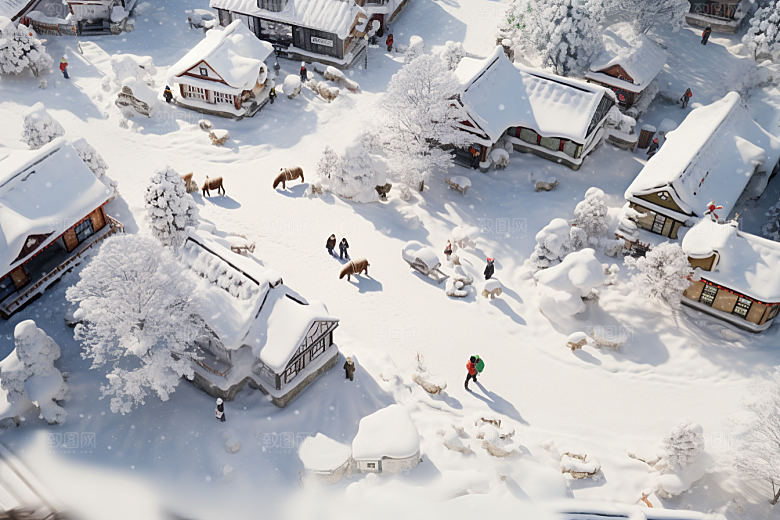 东北雪乡旅游景区素材