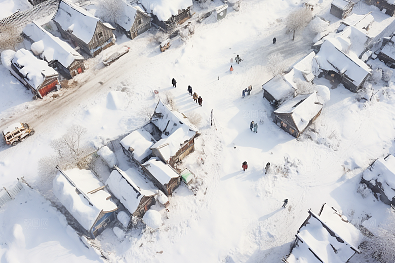 东北雪乡景区风光素材