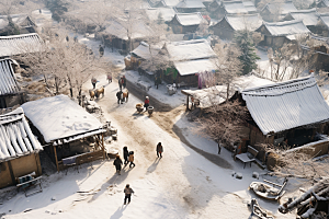 东北雪乡雪景高清素材