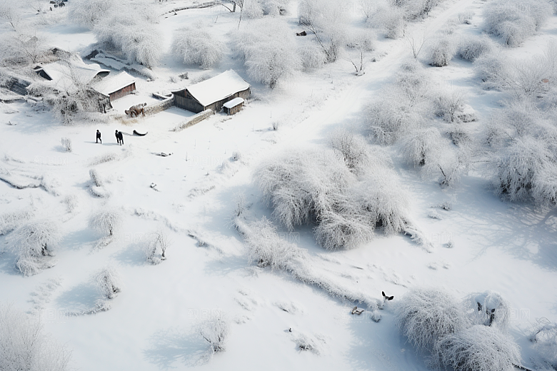 东北雪乡风光北方素材