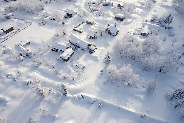 东北雪乡雪景哈尔滨素材