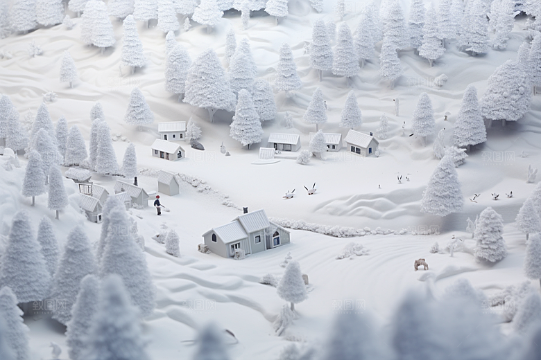 东北雪乡景区高清素材