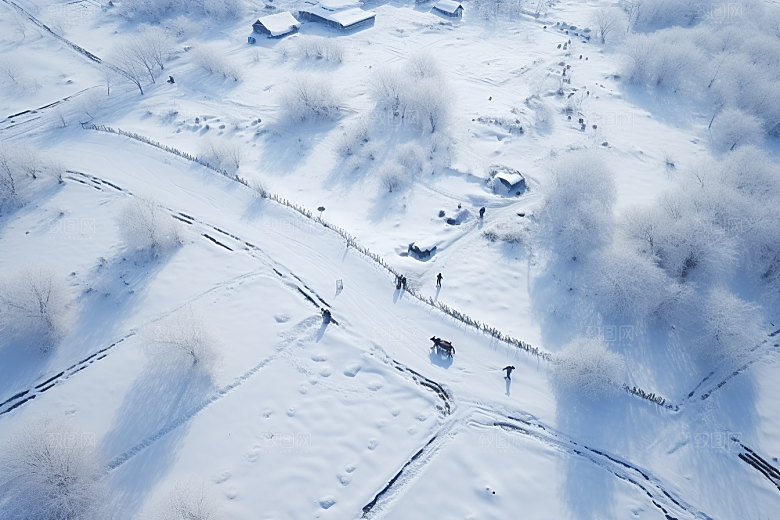 东北雪乡风光北方素材