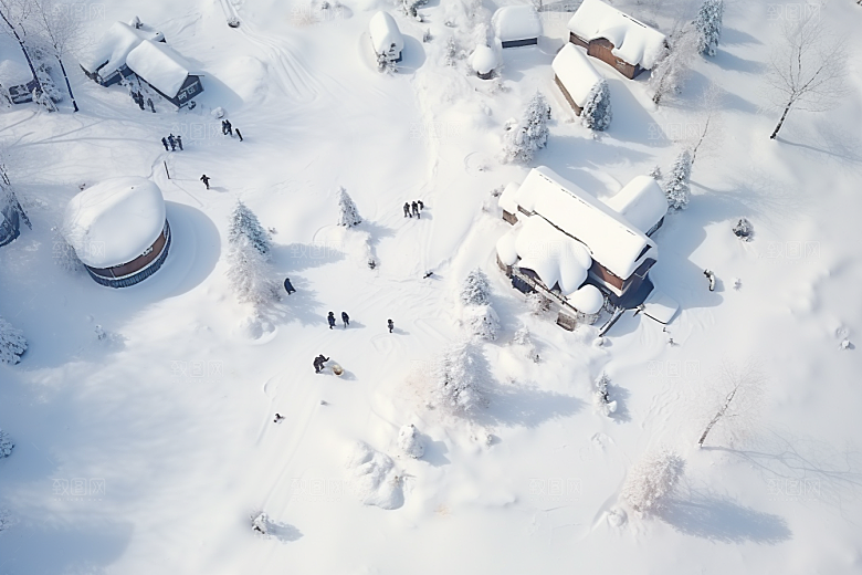 东北雪乡大雪旅游素材