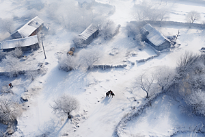 东北雪乡北方雪景素材