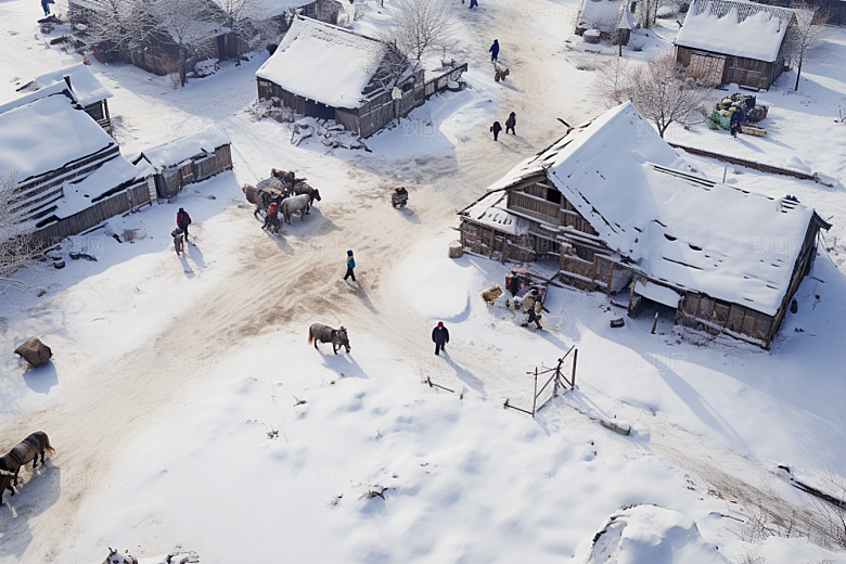 东北雪乡景区旅游素材