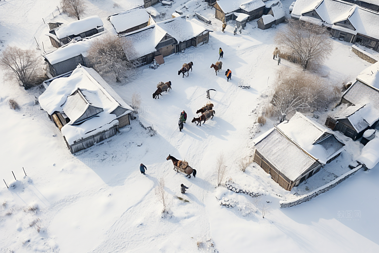 东北雪乡北方哈尔滨素材