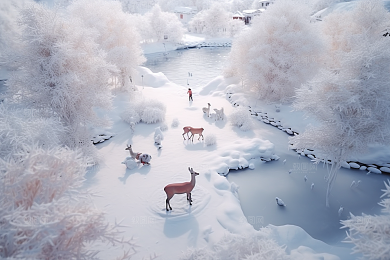 东北雪乡大雪风光素材