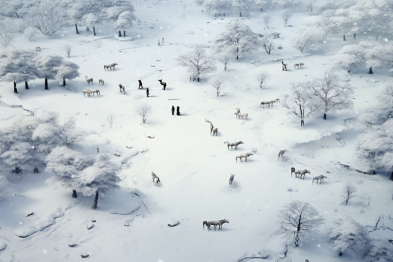 东北雪乡旅游景区素材