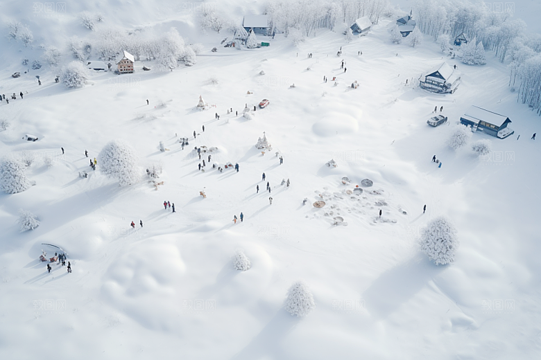 东北雪乡风光北方素材