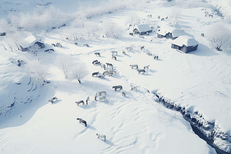 东北雪乡北方雪景素材