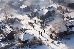 东北雪乡北方雪景素材