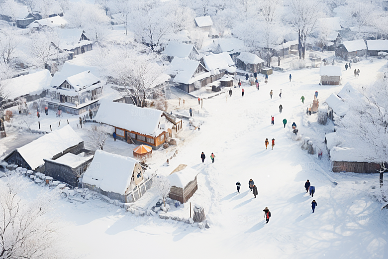 东北雪乡旅游大雪素材