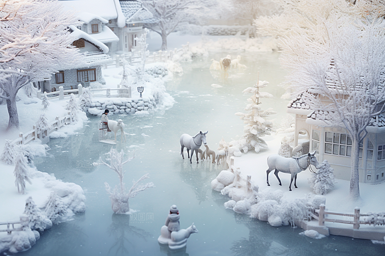 东北雪乡大雪风光素材