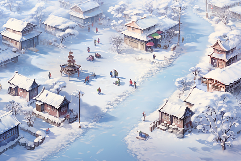 东北雪乡旅游景区素材
