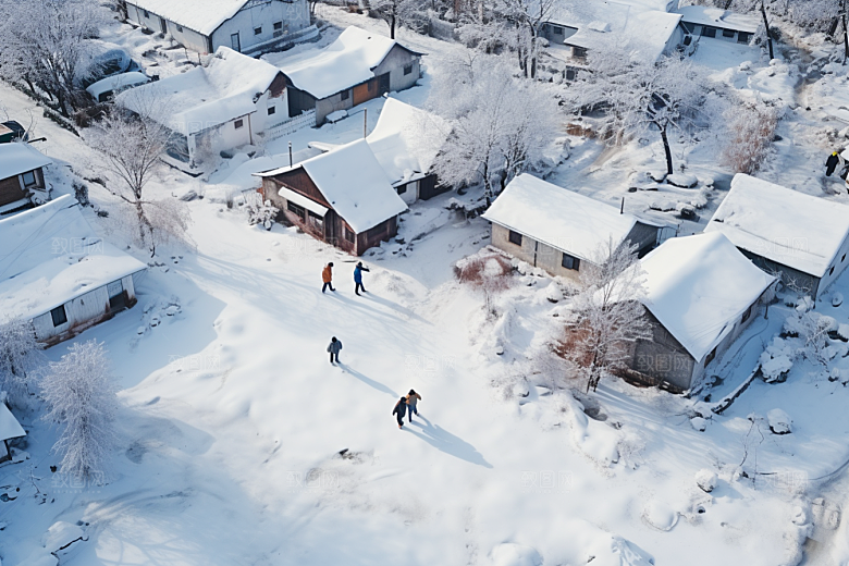 东北雪乡雪景高清素材