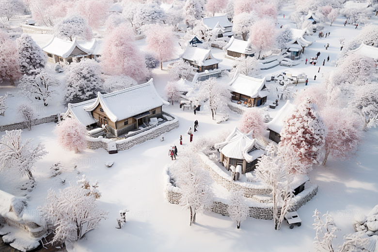 东北雪乡哈尔滨大雪素材