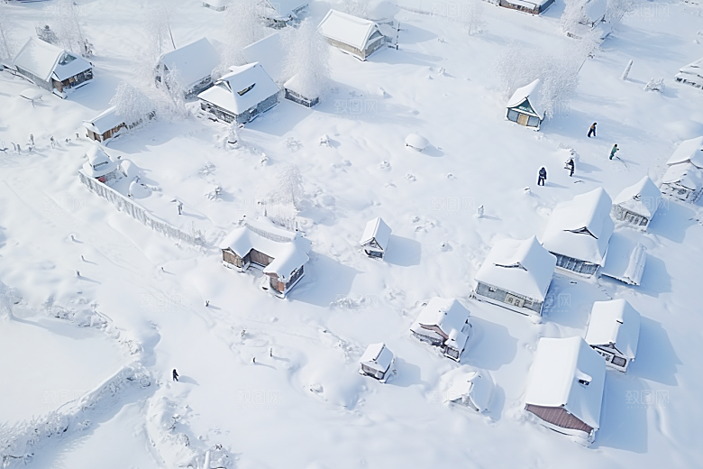 东北雪乡大雪风光素材