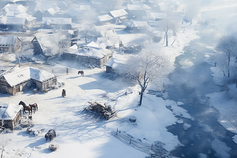 东北雪乡旅游北方素材