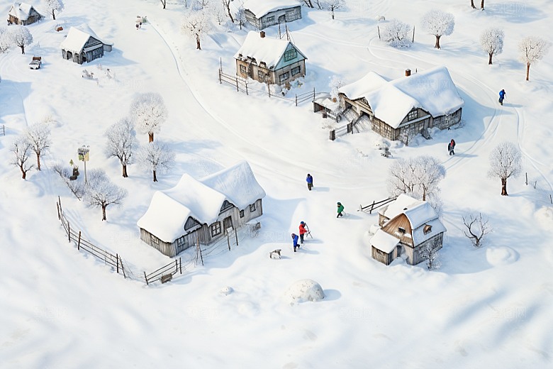 东北雪乡旅游景区素材