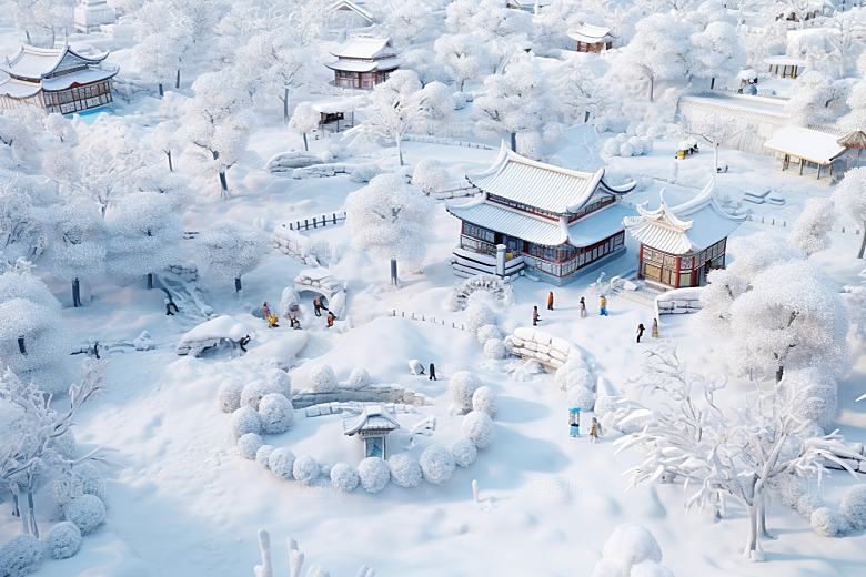 东北雪乡哈尔滨高清素材