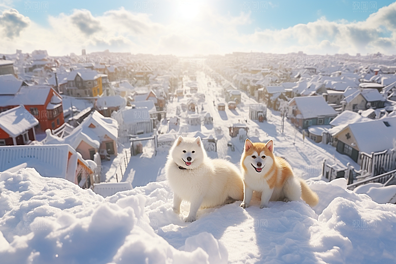 东北雪乡大雪雪景素材