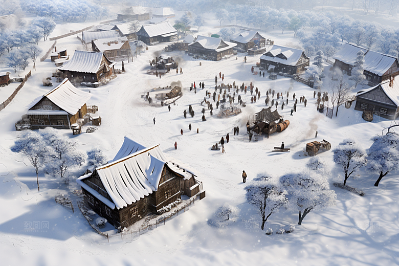 东北雪乡旅游大雪素材