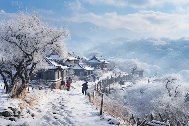 东北雪乡哈尔滨北方素材