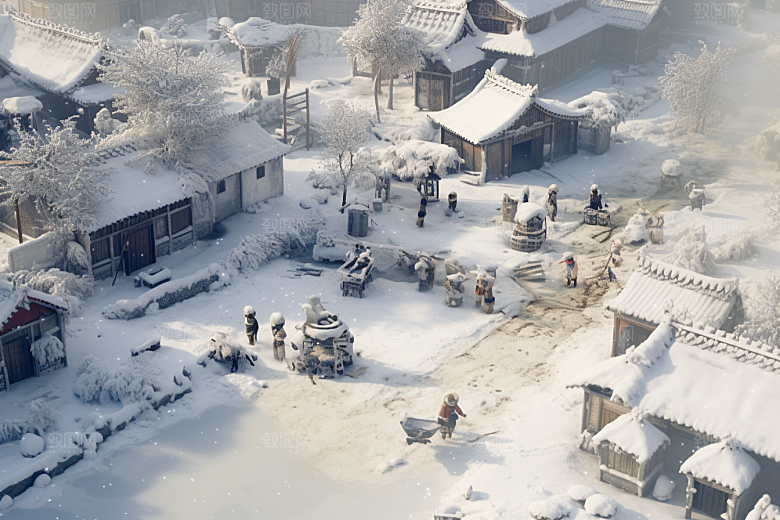 东北雪乡高清哈尔滨素材