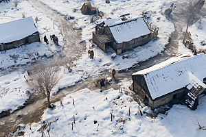 东北雪乡北方雪景素材