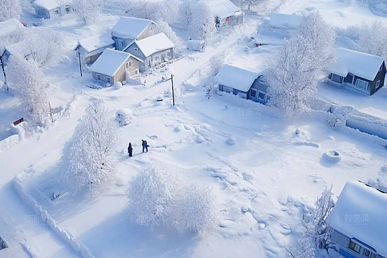 东北雪乡景区高清素材
