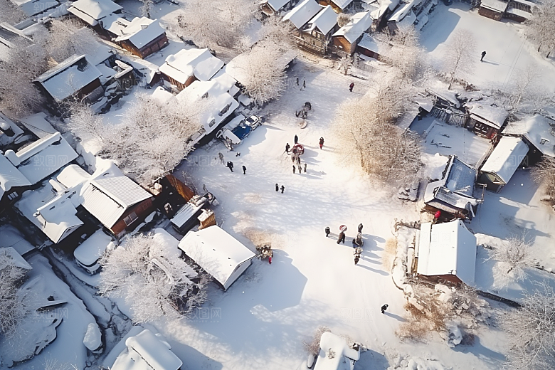 东北雪乡旅游景区素材