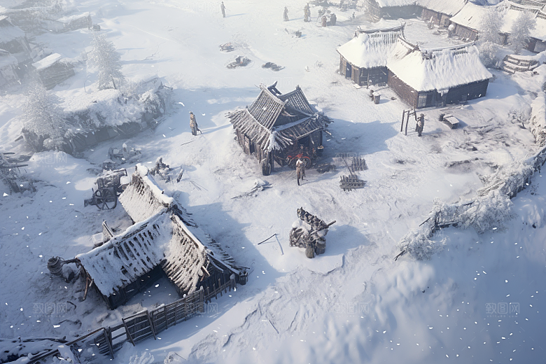 东北雪乡旅游雪景素材