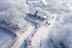 东北雪乡旅游景区素材