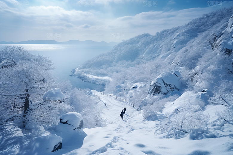 东北雪乡大雪景区素材