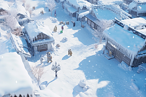 东北雪乡旅游风光素材
