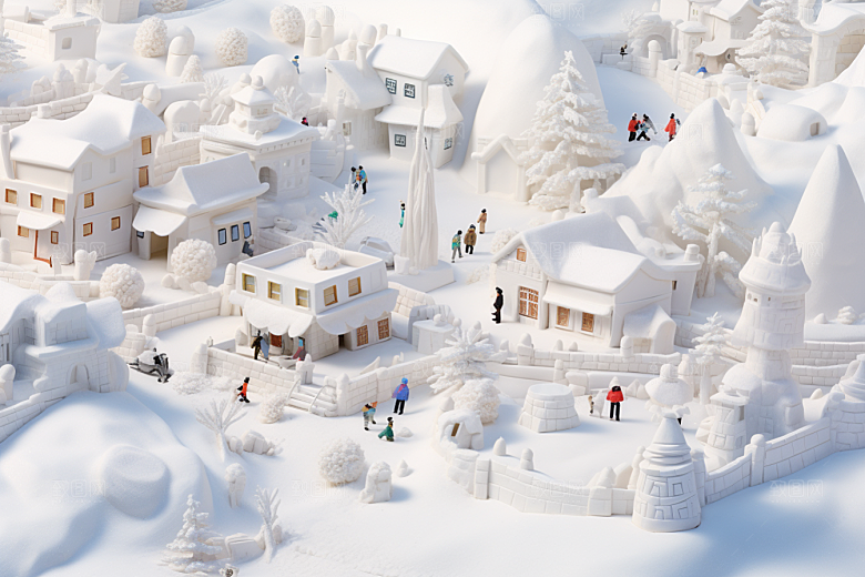 东北雪乡北方景区素材
