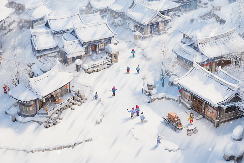 东北雪乡高清北方素材
