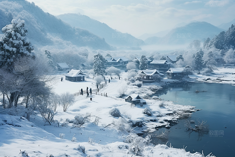 东北雪乡景区北方素材